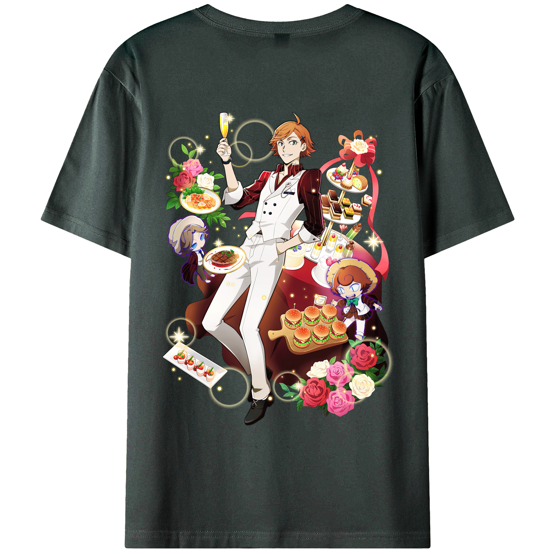 （画像用） 文豪ストレイドッグス Bungo Stray Dogs 綿100％ メンズ半袖Tシャツ（バックプリント） 通気性